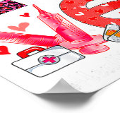 Love Heart Stethoscope Healthcare Worker Funny Val Poster (Ecke)