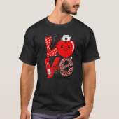 Love Heart Stethoscope Rehabilitation Nurse Life V T-Shirt (Vorderseite)
