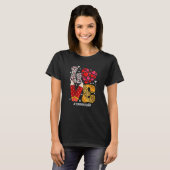 LOVE Heart Teacher Squad Plaid Red Leopard Valenti T-Shirt (Vorne ganz)
