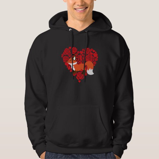 Love Heart Valentine's Day Roses Fox Boys Kids Hoodie (Vorderseite)