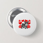 Love Heart Valentines Day Roses French Bulldog Bo Button (Vorne & Hinten)
