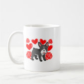 Love Heart Valentines Day Roses French Bulldog Bo Kaffeetasse (Links)