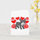 Love Heart Valentines Day Roses French Bulldog Bo  Karte (Gelbe Blume)