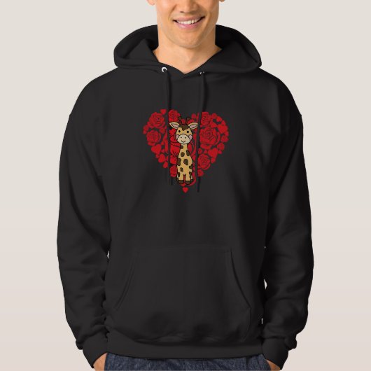 Love Heart Valentine's Day Roses Giraffe Boys Kids Hoodie (Vorderseite)