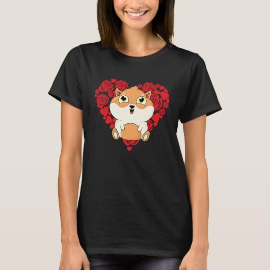 Love Heart Valentine's Day Roses Guinea Pig Boys K T-Shirt (Vorderseite)