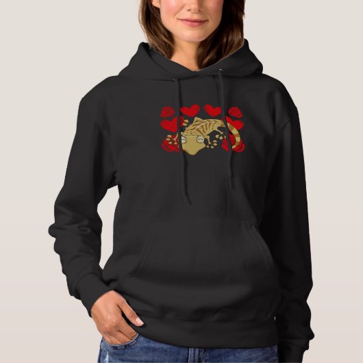 Love Heart Valentine's Day Roses Leopard Gecko Boy Hoodie (Vorderseite)