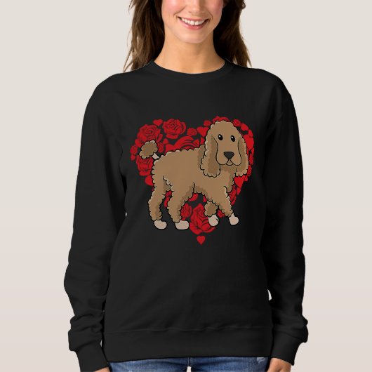 Love Heart Valentine's Day Roses Poodle Boys Kids Sweatshirt (Vorderseite)