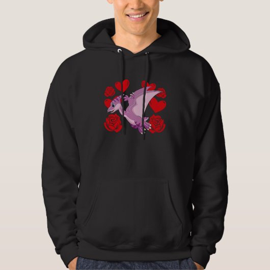 Love Heart Valentine's Day Roses Pterodactyl Boys  Hoodie (Vorderseite)
