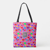 Love Hearts auf Rosa Tasche (Rückseite)