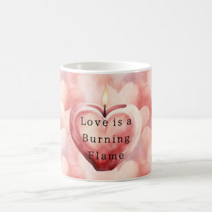 Love Hearts brennende Flammenkerze Kaffeetasse