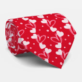 Love Hearts Doddles, Red, Neck Tie Krawatte (Gerollt)