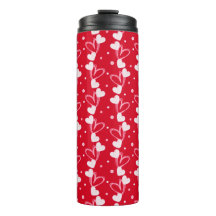 Love Hearts Doddles, Rot, Thermobecher