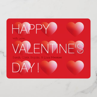 Love & Hearts Moderner Valentinstag Folien Feiertagskarte