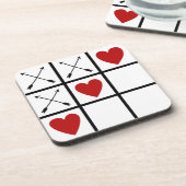 LOVE HEARTS 'n ARROWS Tic Tac Toe Untersetzer (Linke Seite)