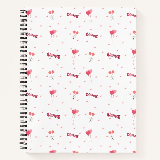 Love & Hearts Notebook Notizblock (Vorderseite)