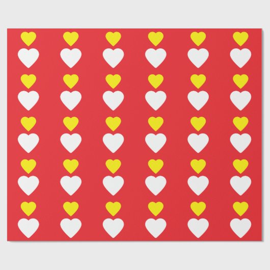 Love Hearts on Bright Red Classical Unique Simple Geschenkpapier (Flach)