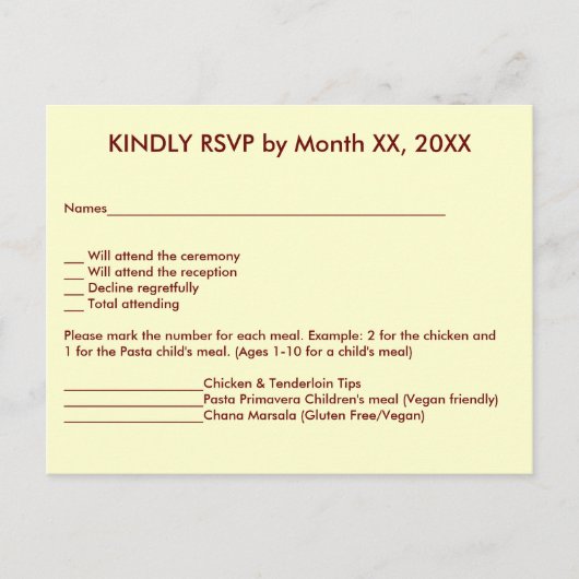 Love Hearts & Red Rose Wedding RSVP Menu Postcard Einladungspostkarte (Vorderseite)