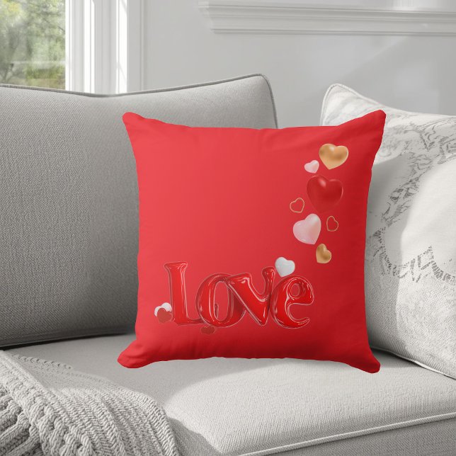 Love & Hearts Throw Pillow Kissen (Von Creator hochgeladen)