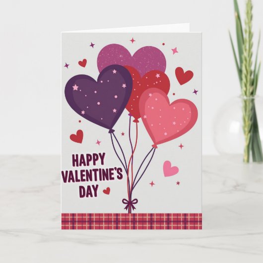 Love Hearts Valentines Day Card Karte (Vorderseite)