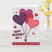 Love Hearts Valentines Day Card Karte (Gelbe Blume)