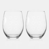 Love Hearts Wedding Engagement Drinkware Set Weinglas Ohne Stiel (Links)
