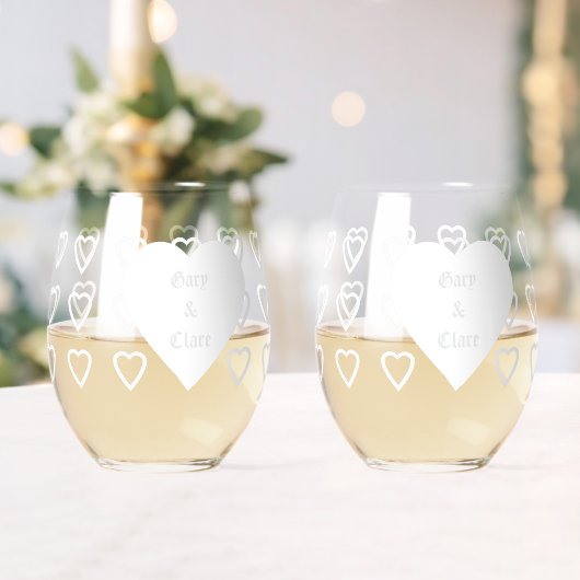 Love Hearts Wedding Engagement Drinkware Set Weinglas Ohne Stiel (Insitu (Hochzeit))