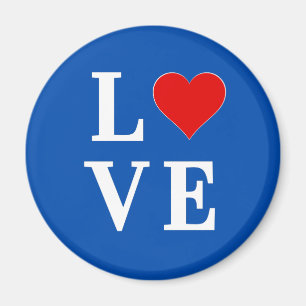 LOVE Herz Navy Blau Magnet