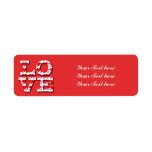 LOVE-Herz-Typografie-Valentinstag-Adressaufkleber