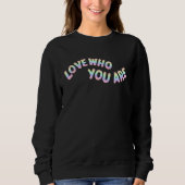 Love Him Her Pastel Rainbow Quote Sweatshirt (Vorderseite)