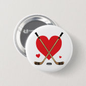 Love Hockey Sticks Girls Hockey Flair Pin Button (Vorne & Hinten)