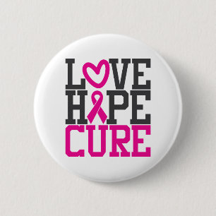 Love Hope Cure   Breast Cancer Awareness Button