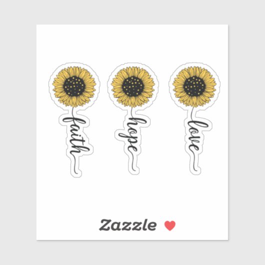 Love. Hope. Faith. Aufkleber (Blatt)