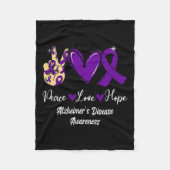 Love Hope Purple Ribbon Alzheimerheimer Disease Aw Fleecedecke (Vorderseite)