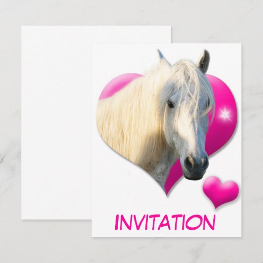 Love Horse Einladung (Vorne/Hinten)