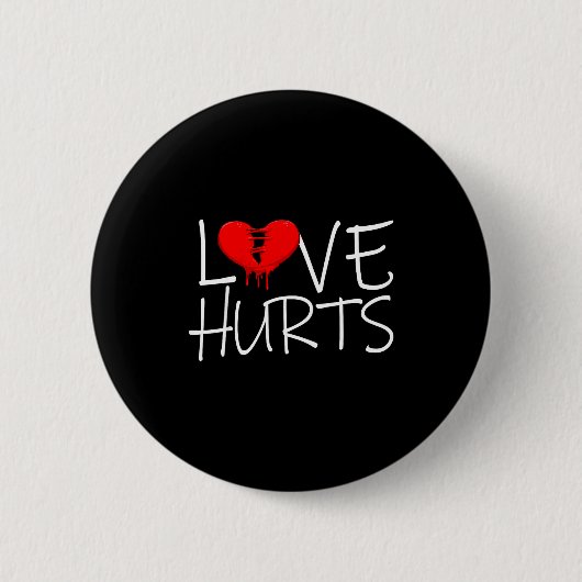 Love Hurts Broken Heart Divorce Breakup Heartbroke Button (Vorderseite)