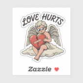 Love Hurts Cupid Angel Aufkleber (Blatt)