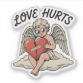 Love Hurts Cupid Angel Aufkleber (Vorderseite)