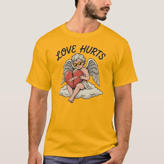 Love Hurts Cupid Angel T-Shirt (Vorderseite)
