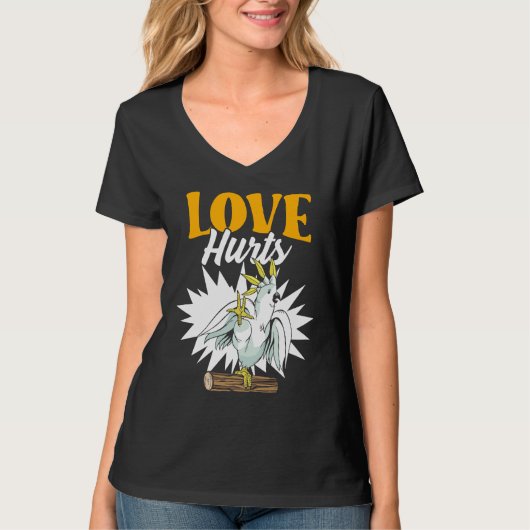 Love Hurts Eclectus Male Parrot Biting Finger for T-Shirt (Vorderseite)
