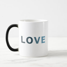 LOVE in Blau Cyan Pastell Farbverlauf Verwandlungstasse