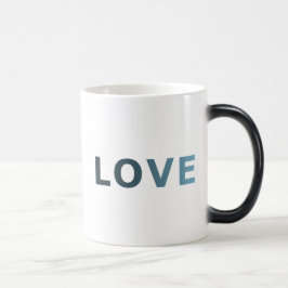 LOVE in Blau Cyan Pastell Farbverlauf Verwandlungstasse