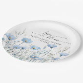 Love In Bloom Blue Bridal Shower Paper Plates Pappteller (Schrägansicht)