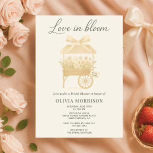 Love in Bloom Blumenmarkt Schleife Brautparty Einladung