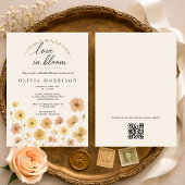 Love In Bloom Boho QR Code Bridal Shower  Einladung