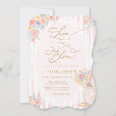 Love in Bloom Bow Champagne Bridal Shower Einladung (Vorderseite)