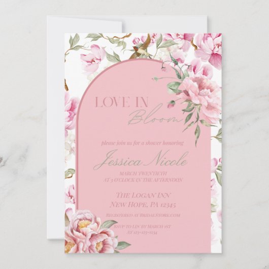 Love In Bloom Bridal Shower Invitation Einladung (Vorderseite)
