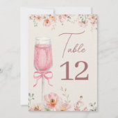 Love in Bloom Champagne Pink Bow Bridal Shower Einladung (Vorderseite)