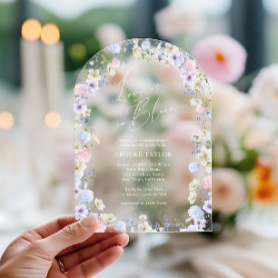 Love In Bloom Florale Hochzeit Brautparty in Rosa Acryleinladungen