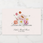 Love In Bloom Florale Hochzeits-Party Schaumweinetikett (Einzelnes Label)