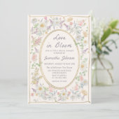 Love in Bloom Handwritten Floral Bridal Shower Einladung (Stehend Vorderseite)